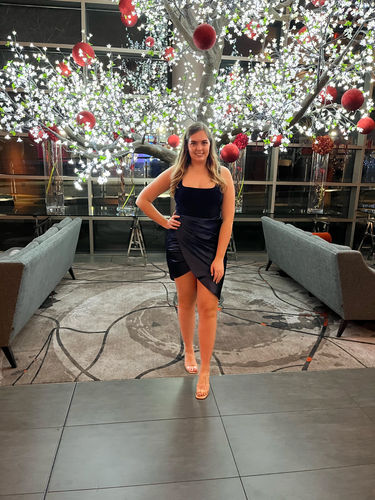 Customer photo review of Christmas Collection | Flattering Ruched Royal Skirt- Royal Blue