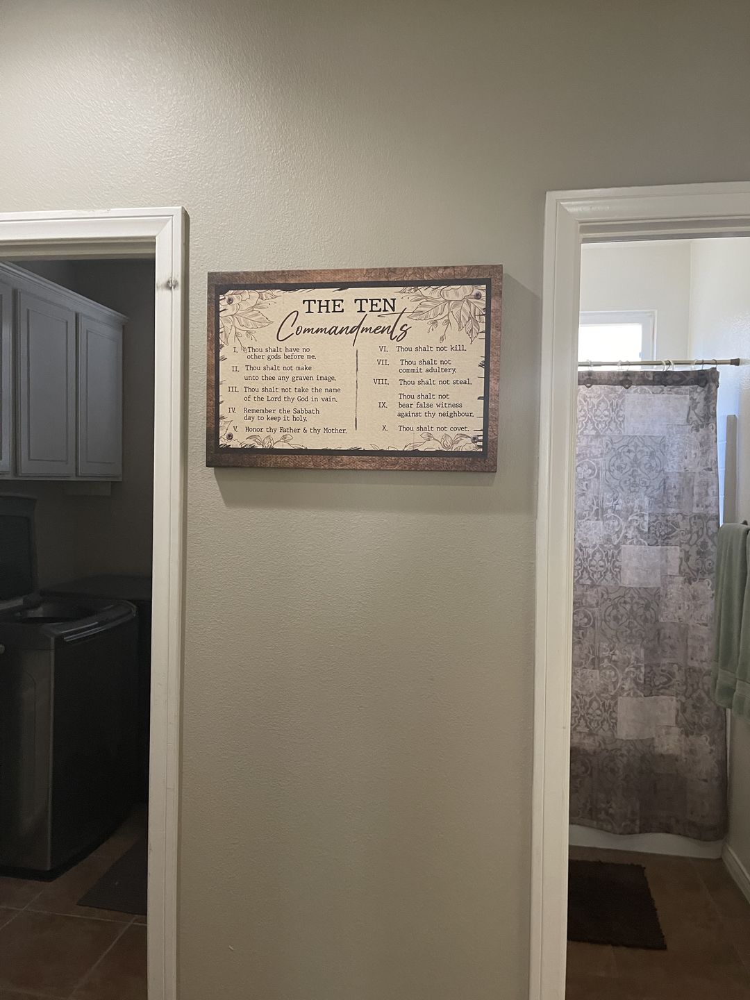 Customer photo review of 10 commandments wall art canvas - Christian wall art