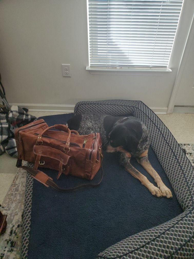 Customer photo review of Genuine Leather Traveler Overnight Weekender Duffle Bag