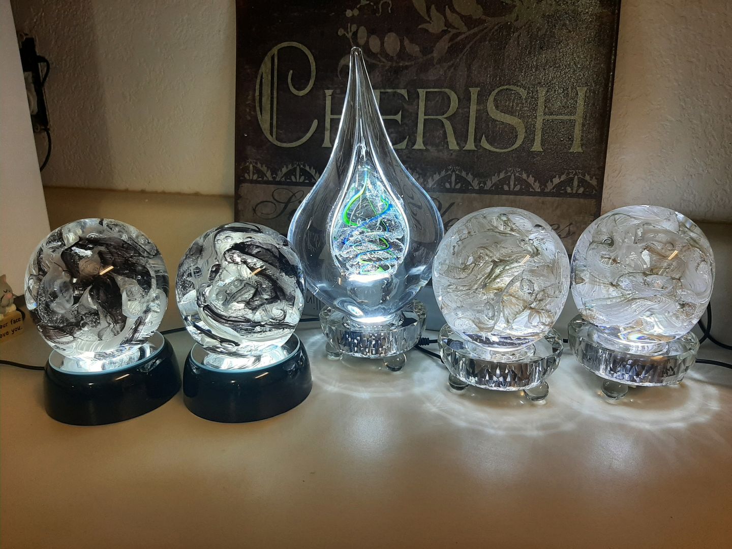 Customer photo review of Cotton Candy Orb with Infused Cremation Ashes