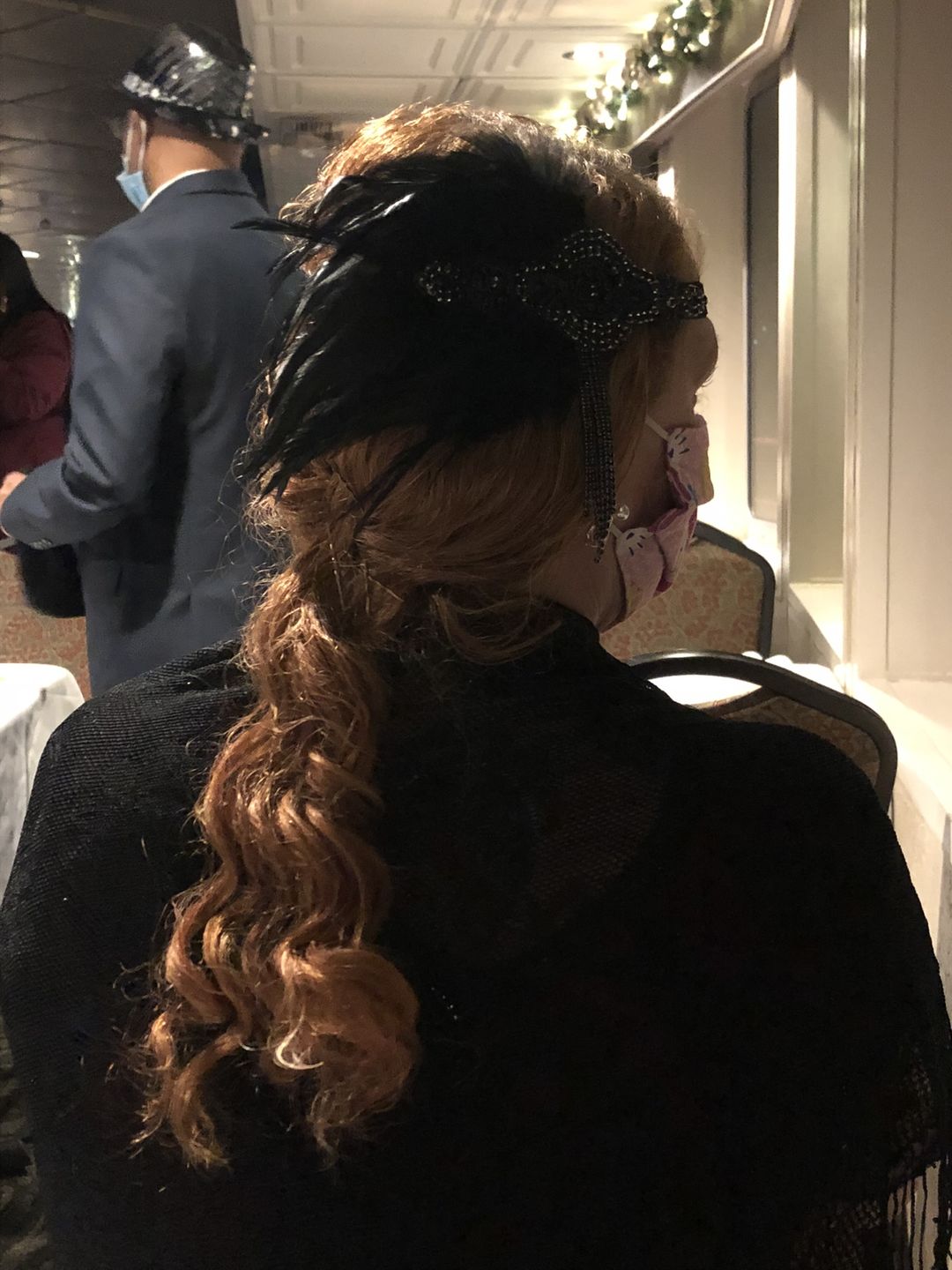 Customer photo review of 1920s Deco & Black Feather Flapper Headpiece