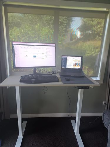 Customer photo review of Evo Electric Standing Height Adjustable  Desk(Free Shipping Nationwide)