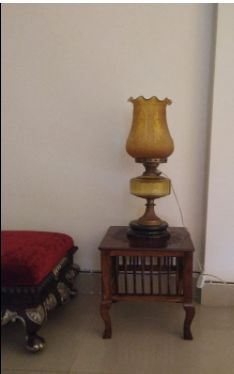 Customer photo review of Mango Wood Walnut Finish Handmade Carving Classic Side Table for Living Room (Brown)