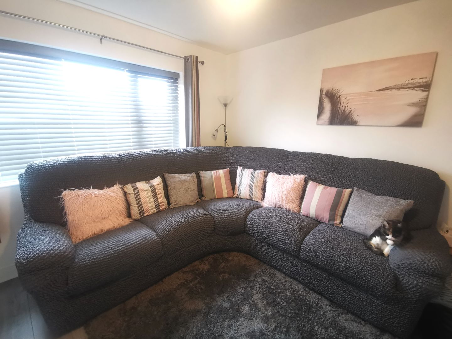 Customer photo review of Corner Sofa Cover - Charcoal  Microfibra