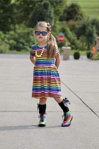Customer photo review of "Rainbow Stripes" [Everyday Collection] Dress