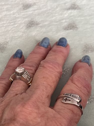 Customer photo review of "BELIEVE" 925 Sterling Silver Cross Ring
