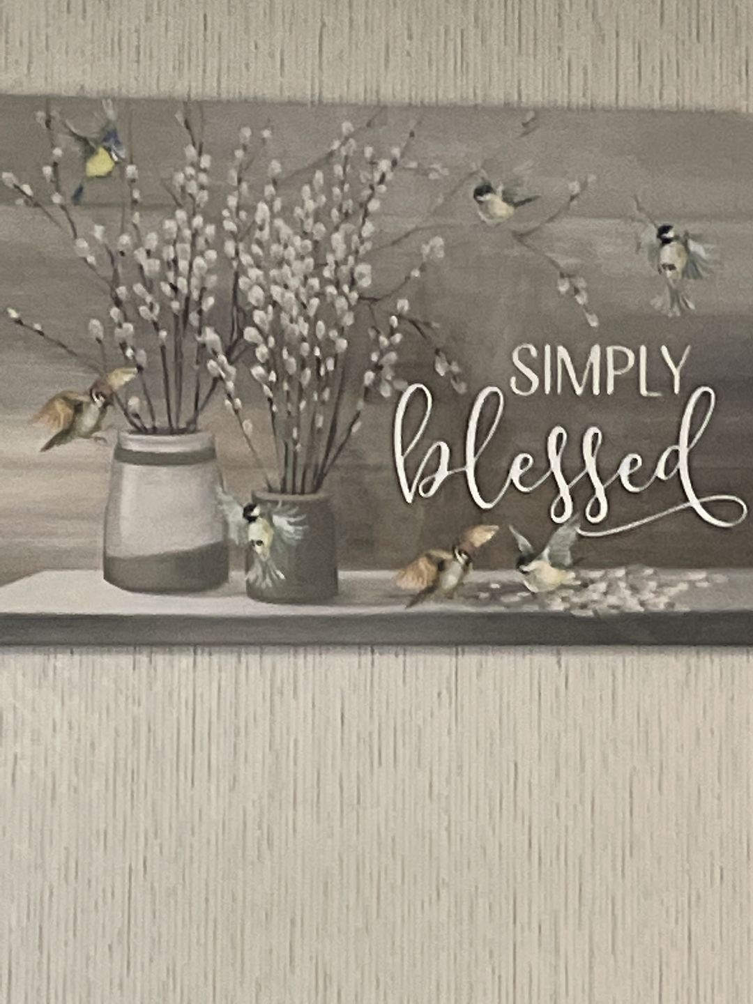 Customer photo review of Christian canvas wall art, Simply blessed wall decor