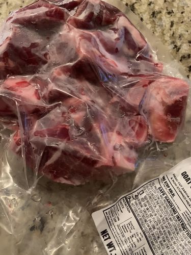 Customer photo review of Halal Goat Cubes-Gosht
