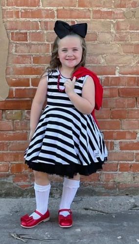 Customer photo review of "Black + White Stripe" [Loved Collection] Vintage Length Poofy Twirl Dress