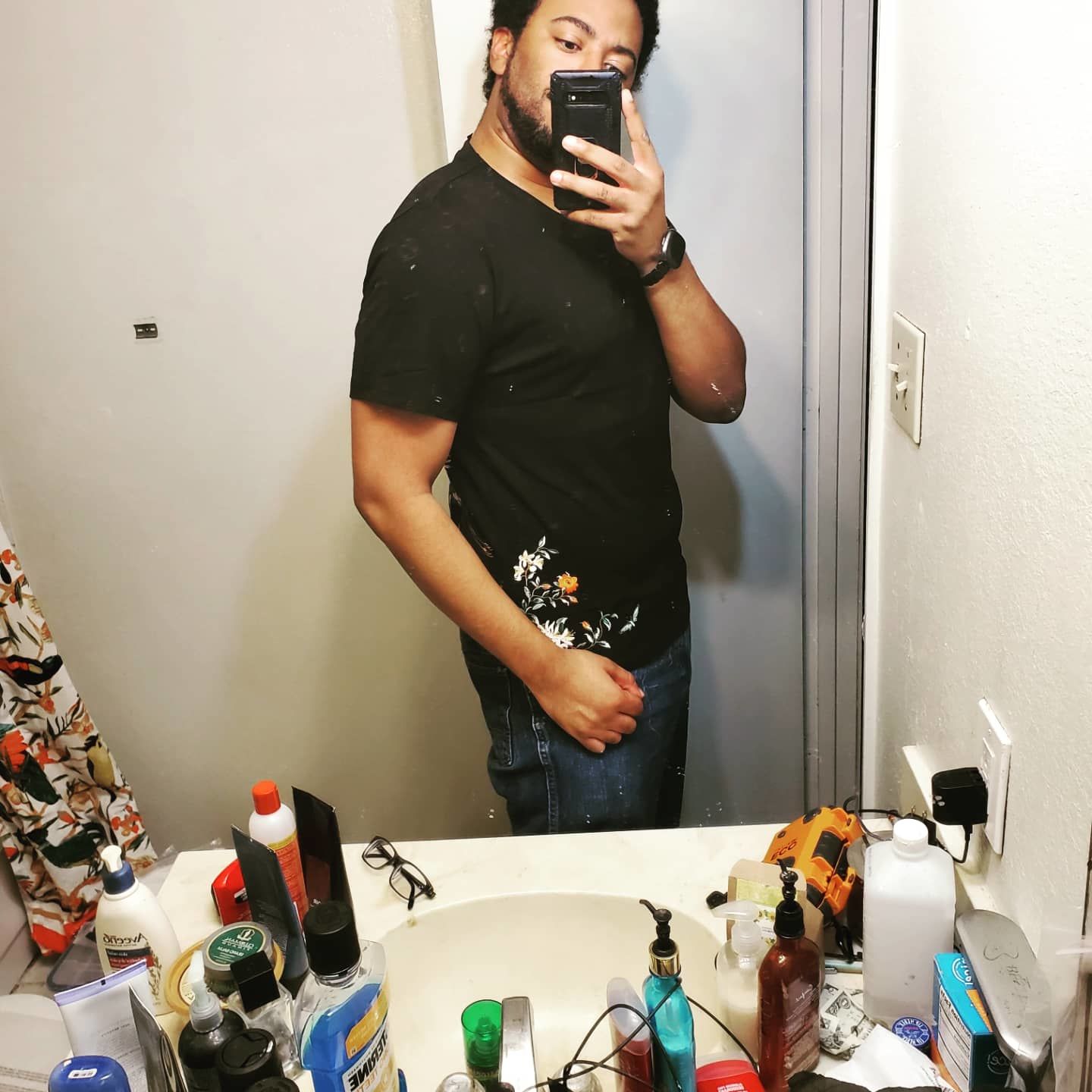 Customer photo review of Butterfly & Crane Embroidery T-shirt