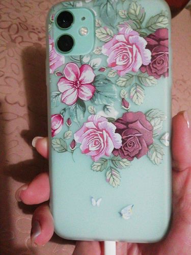 Customer photo review of 3D Relief Flower Flamingo Leaf iPhone Case
