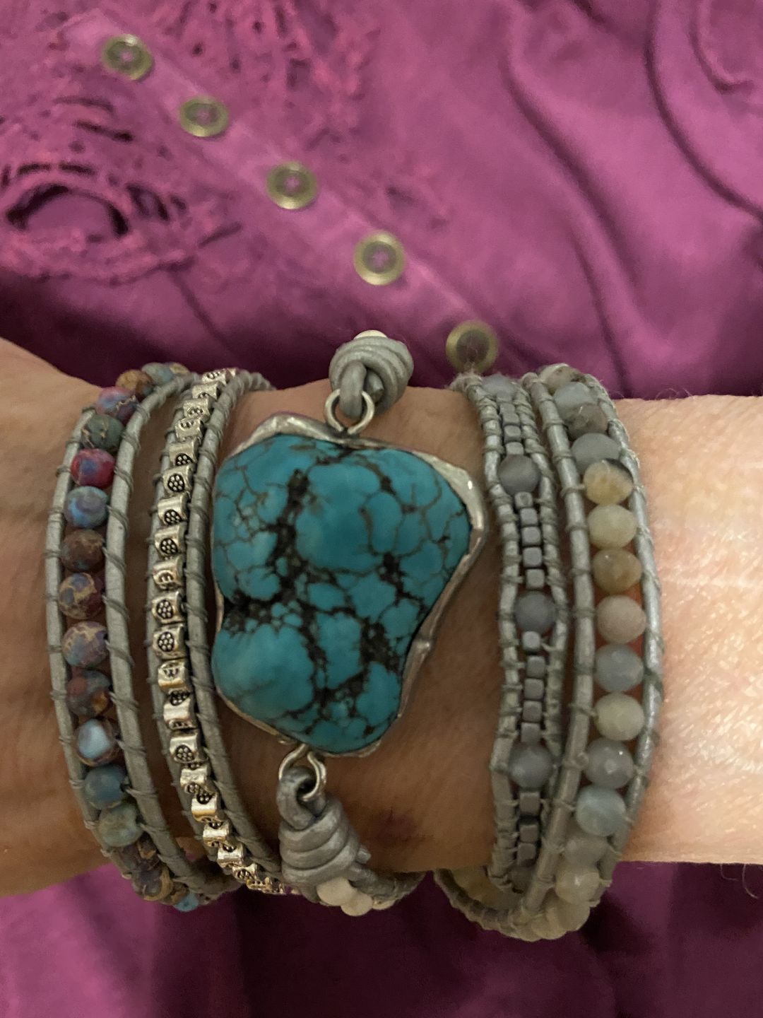 Customer photo review of The Turquoise Protection Wrap Bracelet