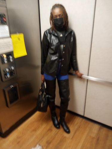 Customer photo review of Solid Color Modern Blouse