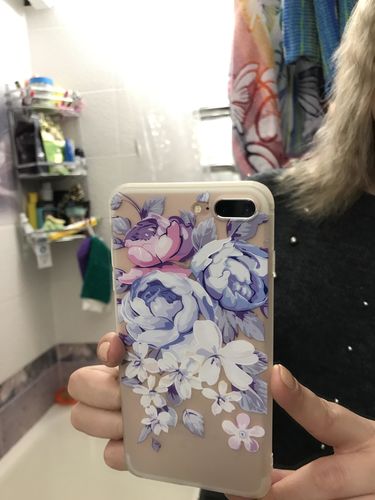 Customer photo review of 3D Relief Flower Flamingo Leaf iPhone Case