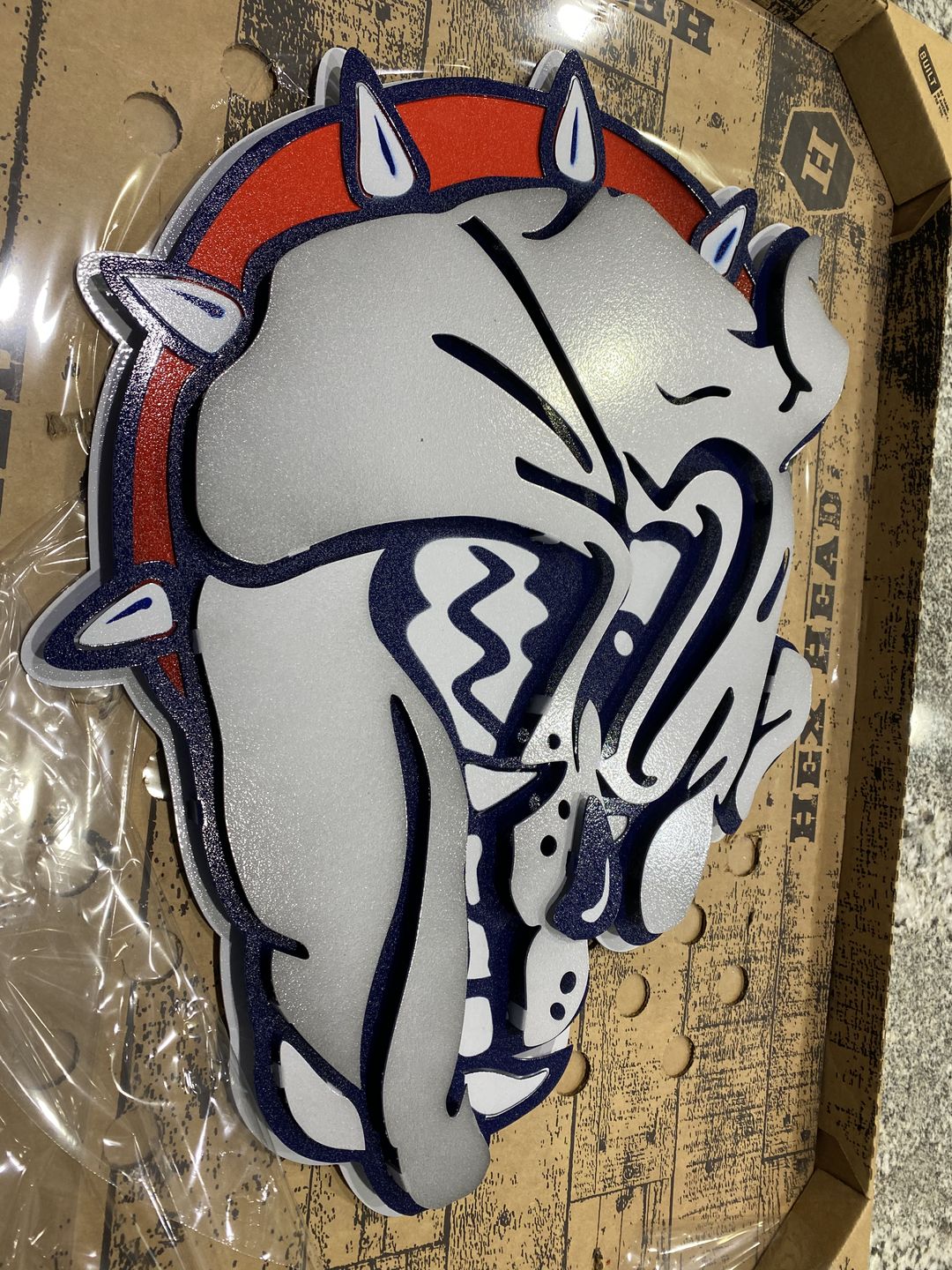 Customer photo review of Gonzaga University Bulldog 3D Vintage Metal Art