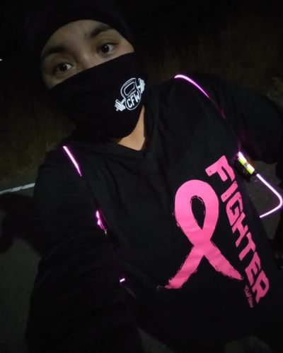 Customer photo review of MS Awareness Hooded LS Tee