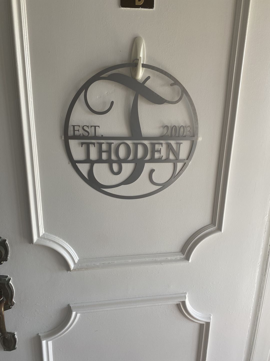 Customer photo review of 15" Established Circle Name and Date Monogram