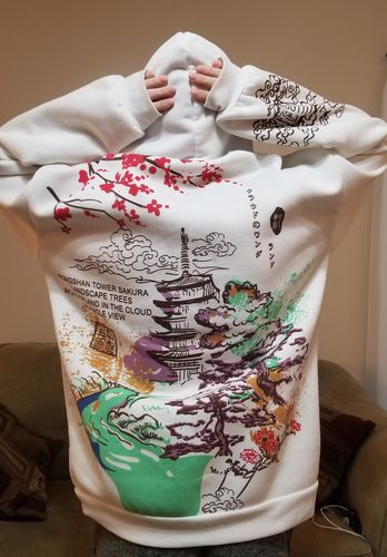 Customer photo review of Harajuku Style Japanese Landscape Hoodie