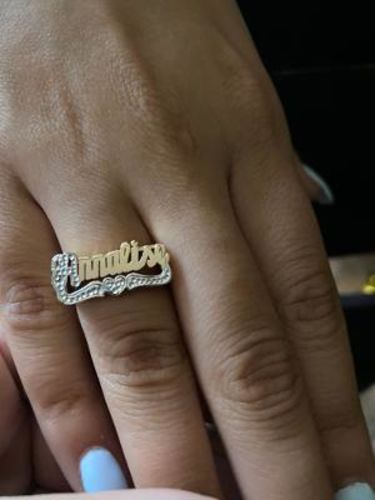 Customer photo review of Script Name Ring