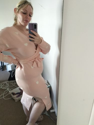 Customer photo review of Pink Adley Knitted Heart Dress