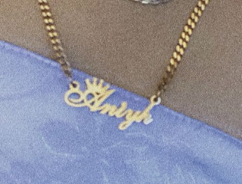 Customer photo review of Classic Cuban Link Name Necklace