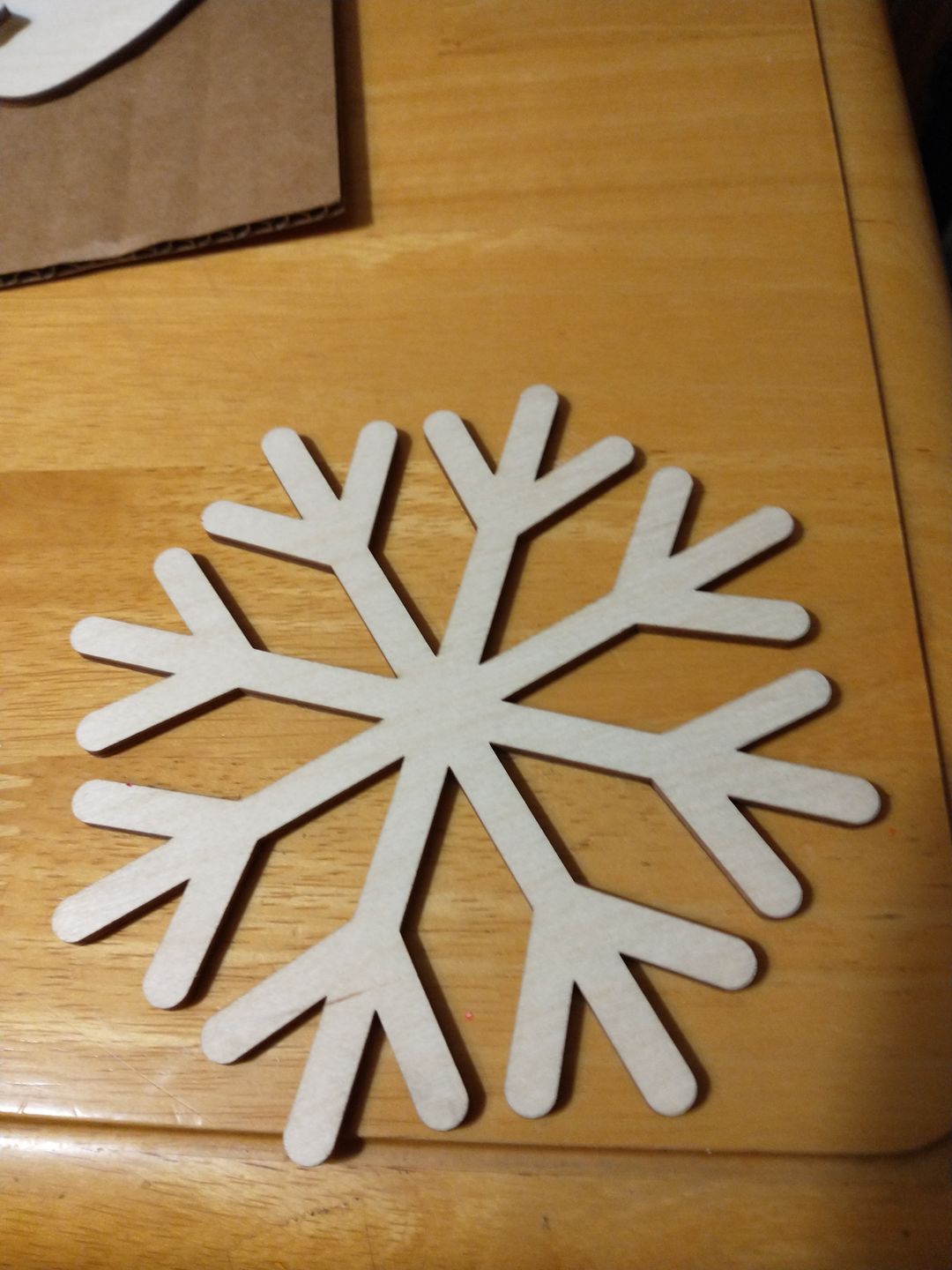 Customer photo review of Unfinished Wooden Simple Snowflake Shape - Winter Decor - Craft - up to 24" DIY