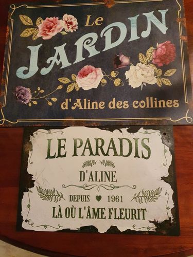 Customer photo review of Mon jardin/potager/autre - Plaque de porte personnalisée