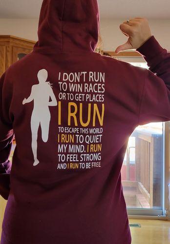 Customer photo review of Run Free Womens Hoodie