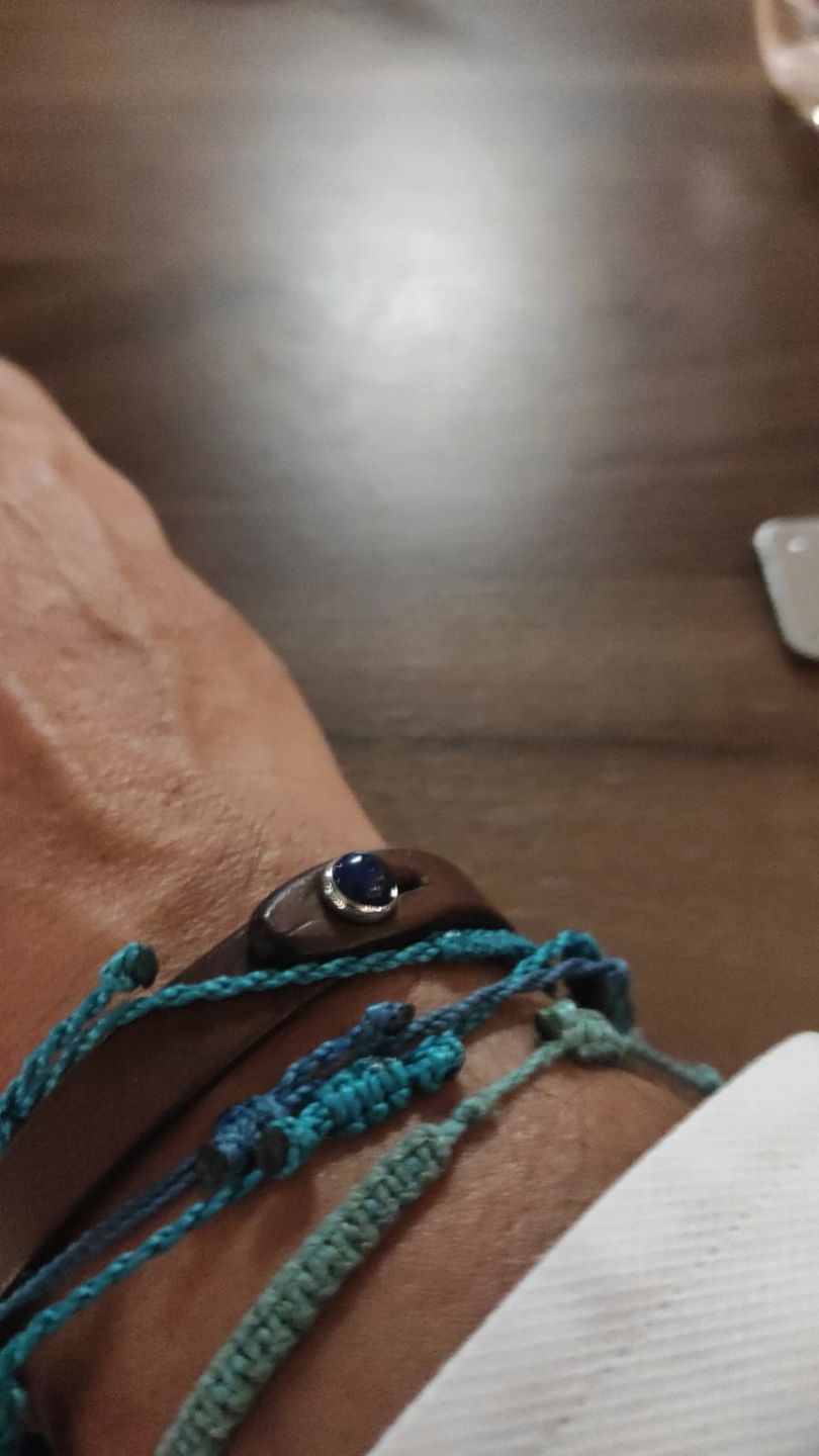 Customer photo review of Bracciale pelle io Lapislazzuli Tulsi