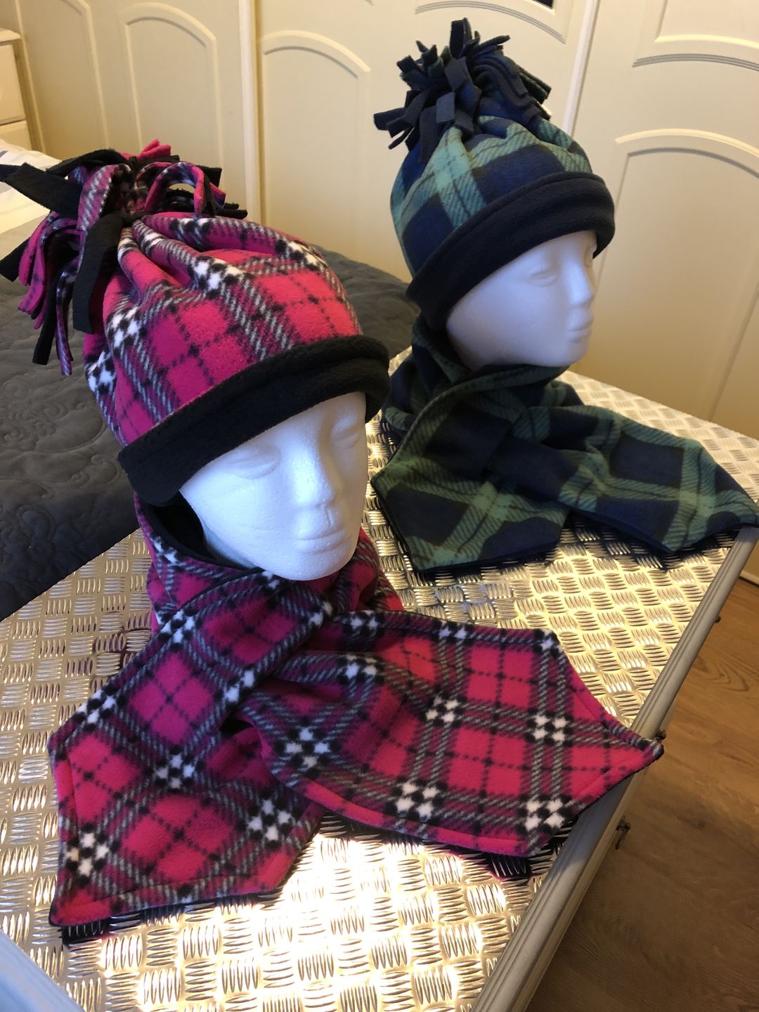 Customer photo review of Pink Checkered Anti Pill Polar Fleece Fabric