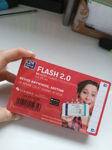 Avis photo d'un client sur Flashcards FLASH 2.0 OXFORD # 80 cartes 7,5 x 12,5 cm - ligné