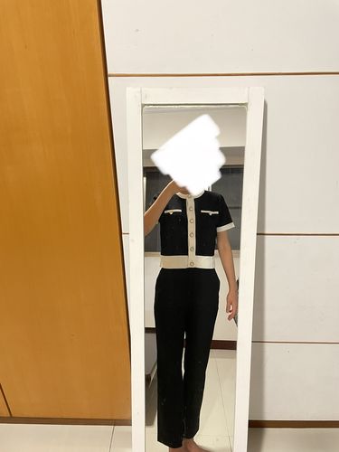Customer photo review of Contrast Trim Cropped Cardigan