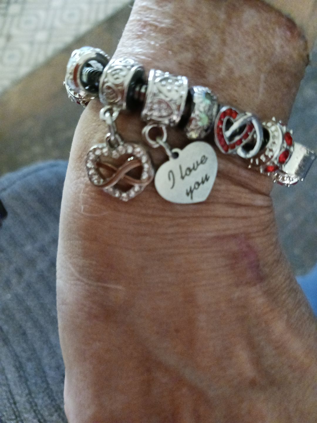 Customer photo review of I Love You Bracelet