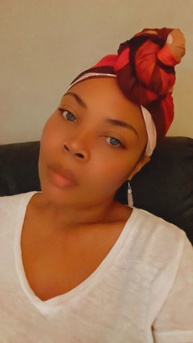 Customer photo review of Hexagonal Harmony Earrings