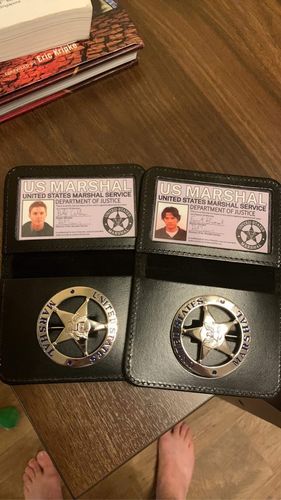 Customer photo review of US Federal Court Law Enforcement MARSHAL Badge Solid Copper Replica Movie Props