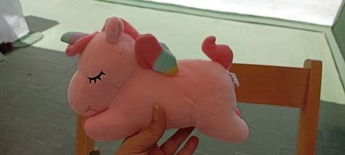 Customer photo review of Jumbo Rainbow Unicorn Plushie Collection