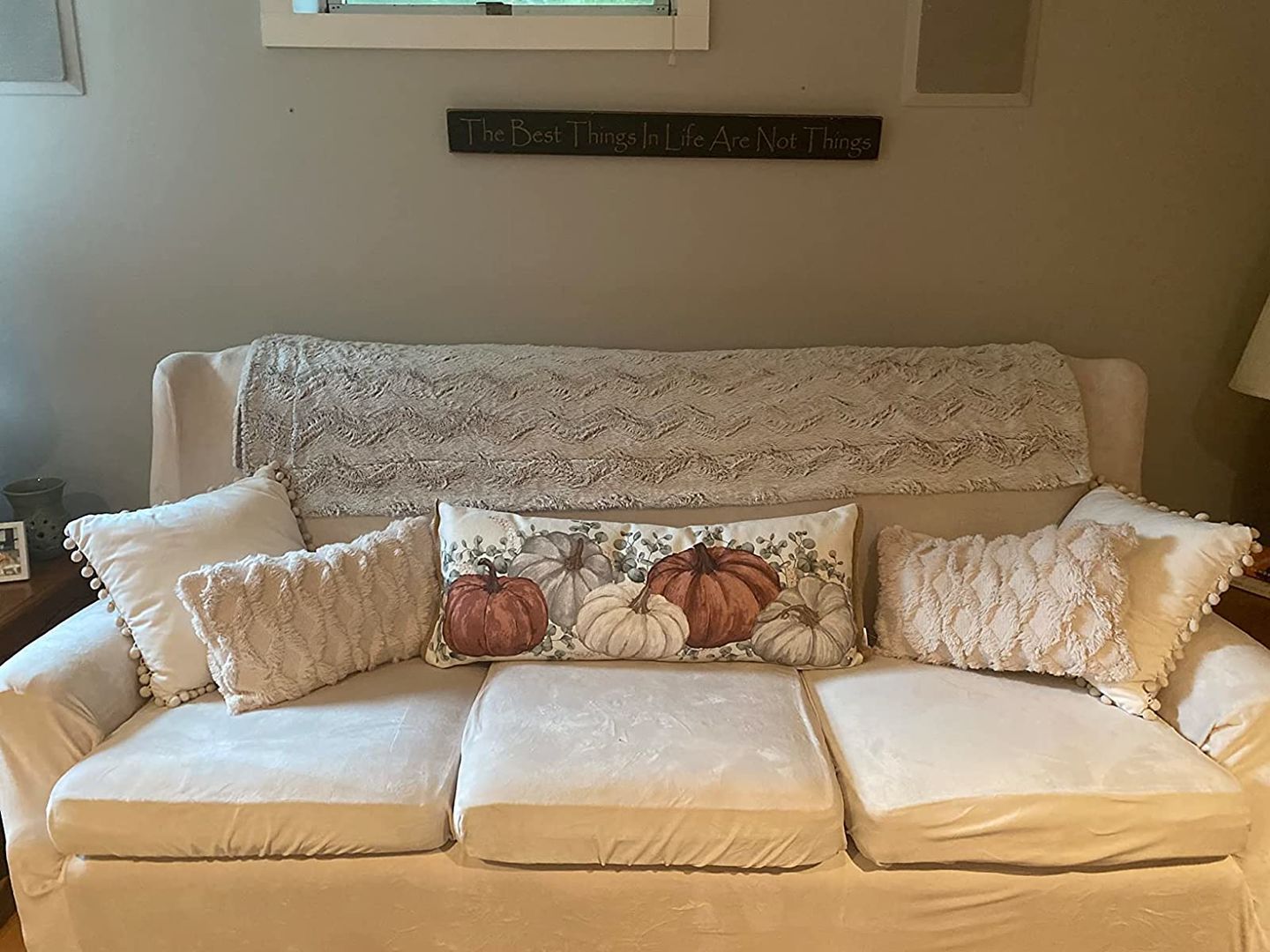 Customer photo review of High Stretch Velvet Plush Sofa Cushion Slipcover