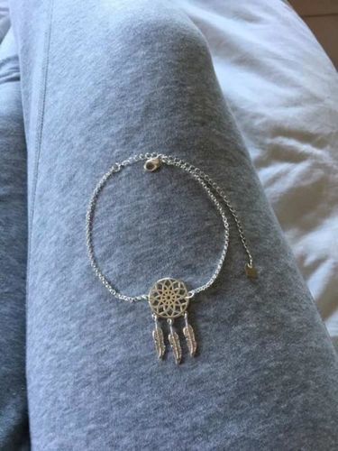Customer photo review of Silver Dream Catcher Anklet