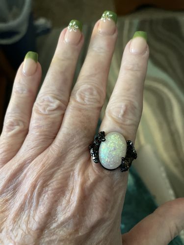 Customer photo review of Midnight Blossom Ring