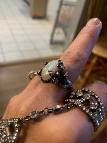 Customer photo review of Midnight Blossom Ring