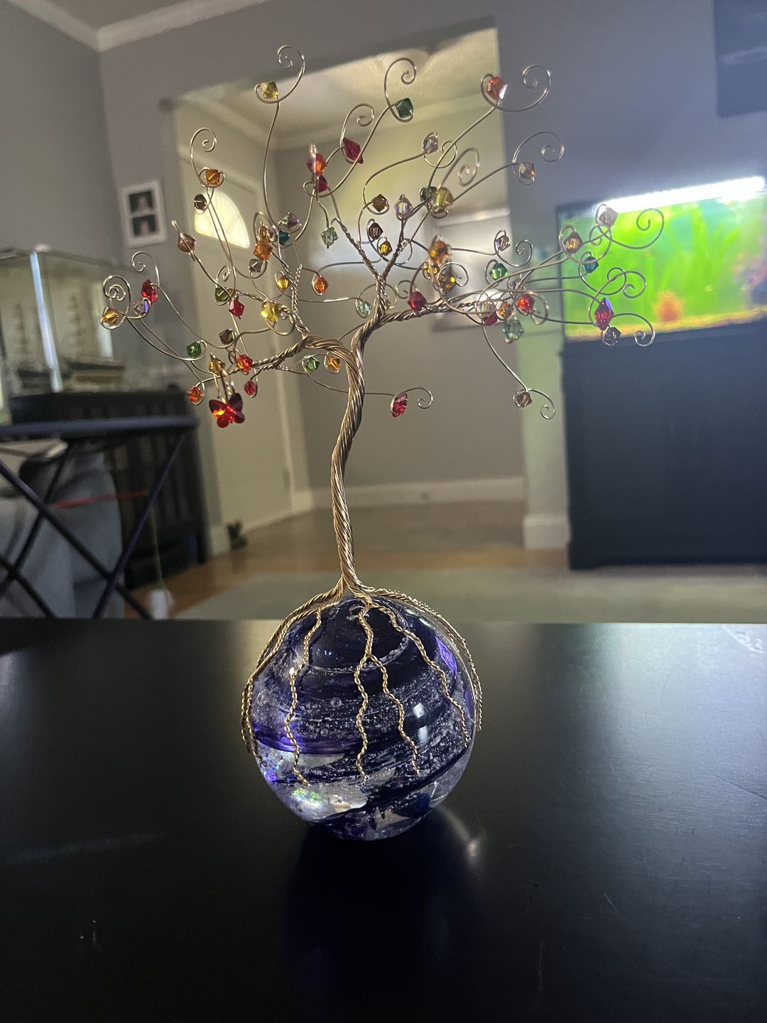 Customer photo review of Golden Crystal Tree of Life with Sparkle Orb