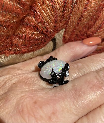 Customer photo review of Midnight Blossom Ring
