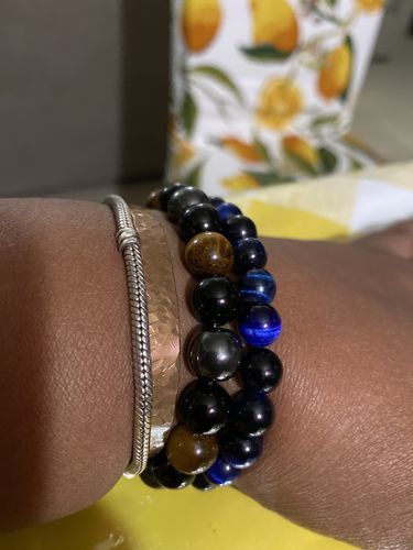 Customer photo review of Spiritual Wooden Bead Om Mindfulness Necklace