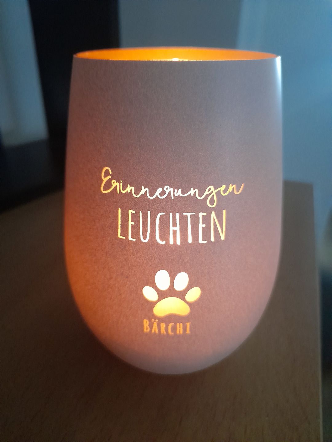 Customer photo review of Erinnerungen leuchten - Individuelles Trauerlicht