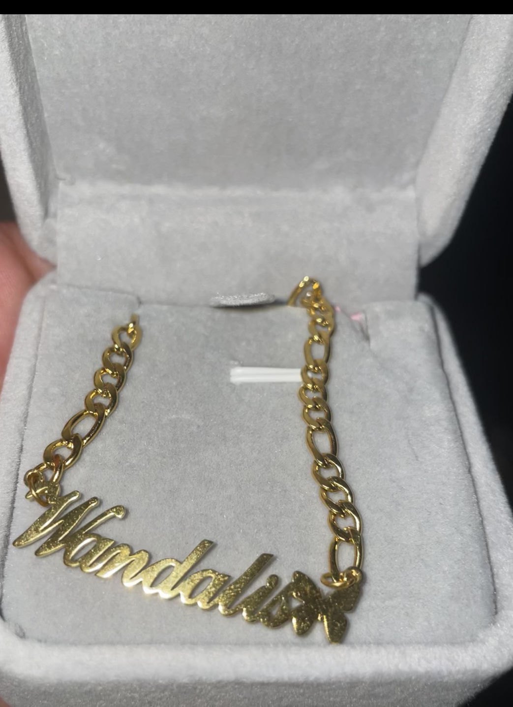 Customer photo review of Butterfly Name Necklace