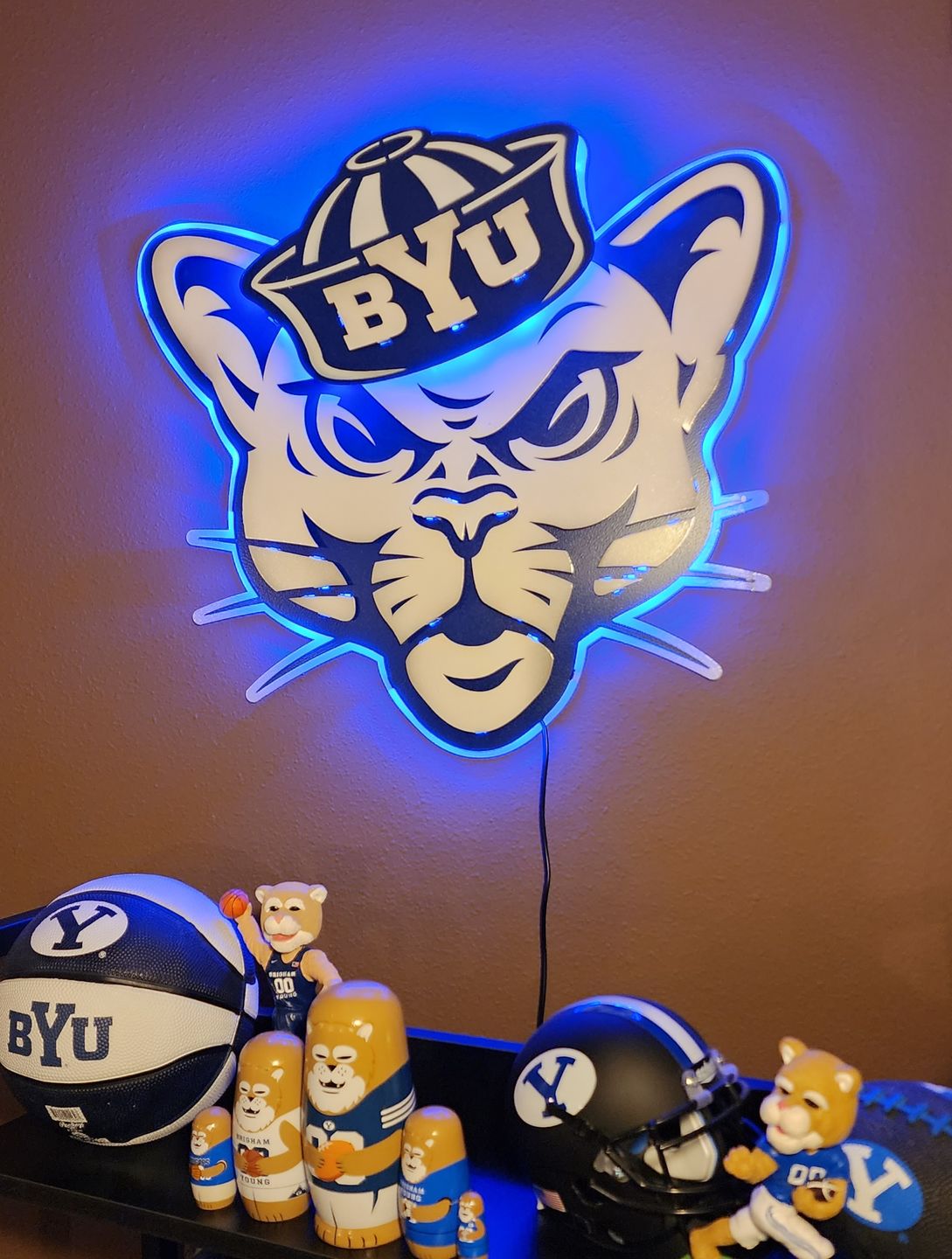 Customer photo review of Brigham Young Cougars BYU Sailor Cougar 3D Vintage Metal Wall Art