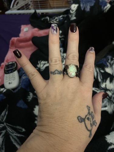 Customer photo review of Midnight Blossom Ring