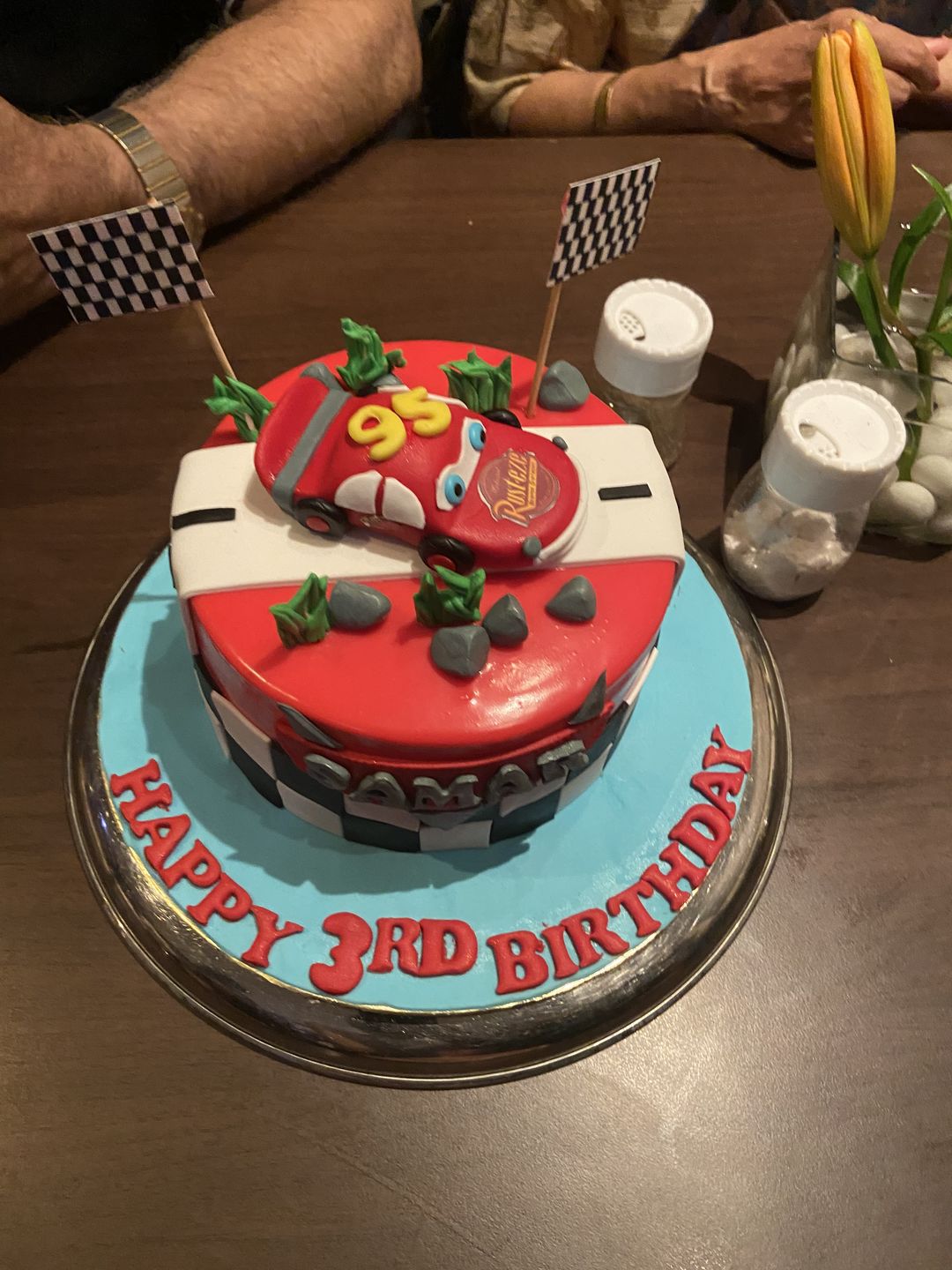 Customer photo review of Lightning Mcqueen Cake