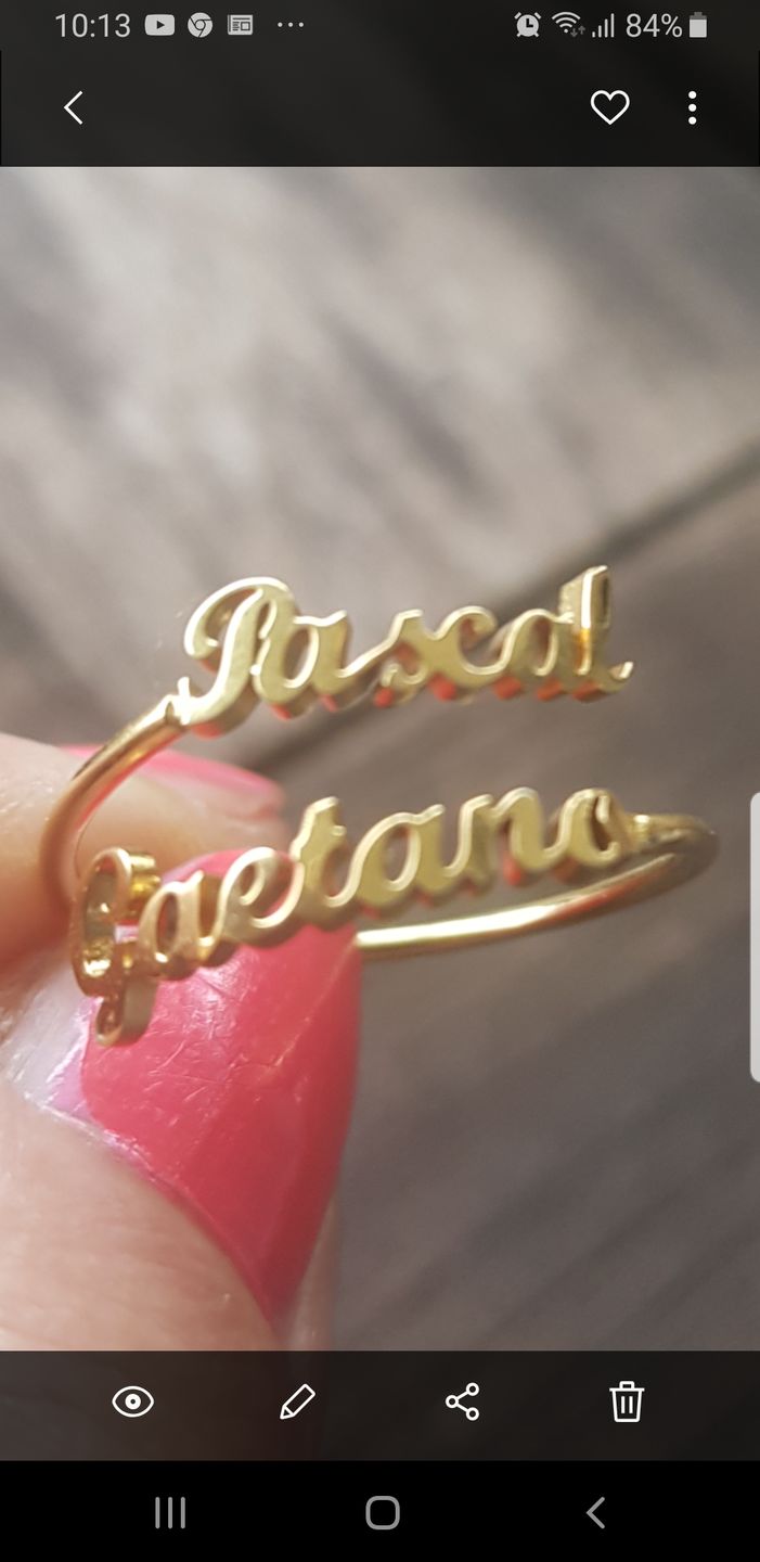 Customer photo review of LOANYA Ring mit zwei personalisierten Namen