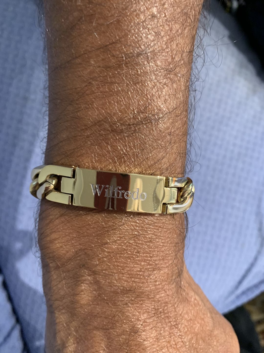 Customer photo review of 14mm Cuban Link Engravable ID Bracelet